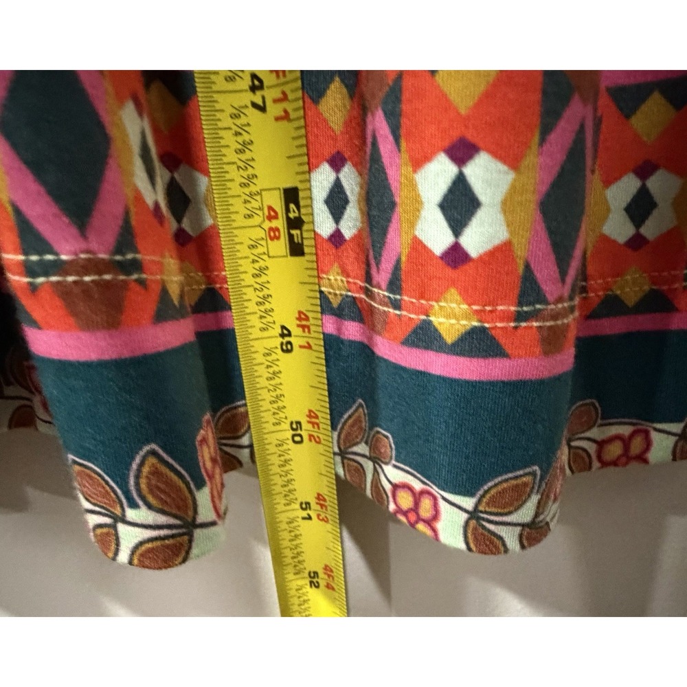 Johnny Was NWT Woman's Xl Endora Scarf Print‎ Midi Dress Geometric Sunburst Boho - Picture 10 of 12